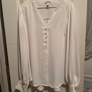 Express Cream Blouse Elegant Top